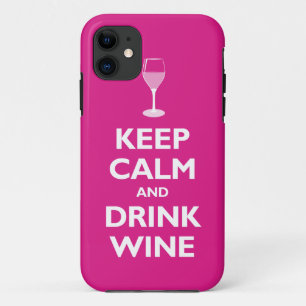 Keep Calm and Drink Wine (hot pink) Case-Mate iPhone Case