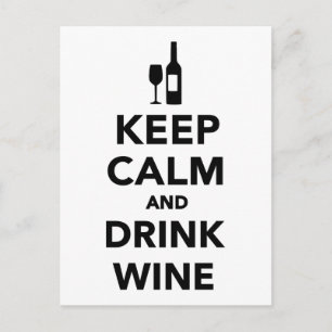 Keep calm and drink Wine Postcard