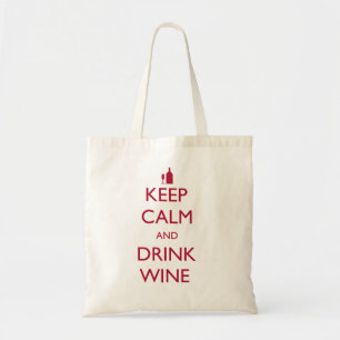 Keep calm and drink wine tote bag