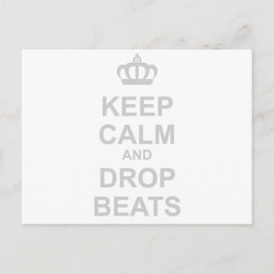 Keep Calm And Drop Beats - DJ Disc Jockey Music Postcard
