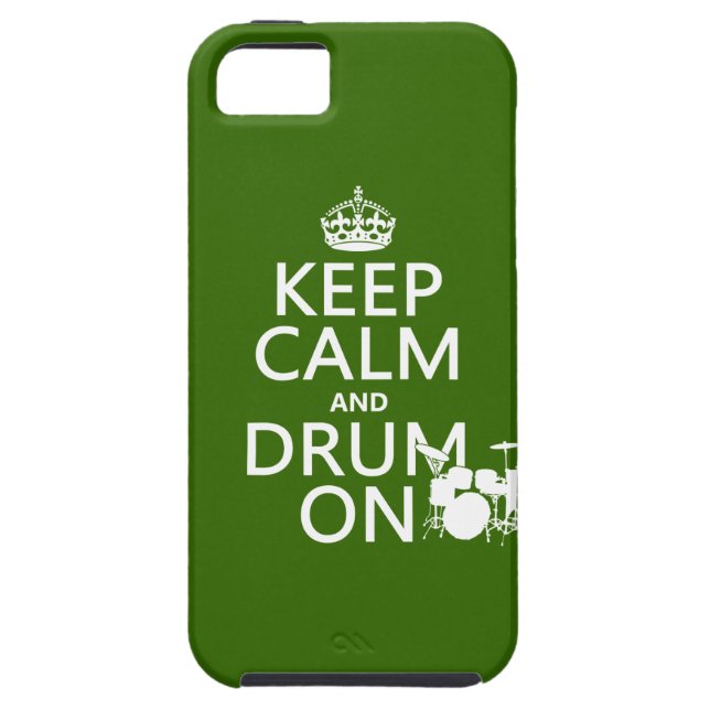 Keep Calm and Drum On (any background colour) Case-Mate iPhone Case (Back)