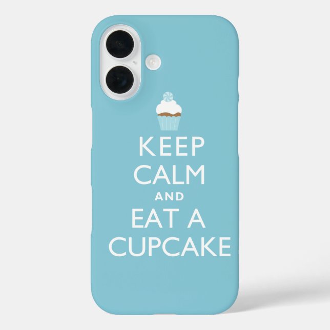 Keep Calm and Eat a Cupcake {blue} Case-Mate iPhone Case (Back)
