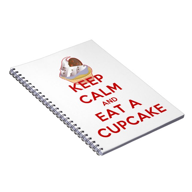 Keep Calm and Eat a Cupcake Spiral Notebook (Right Side)