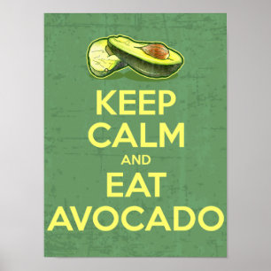 Keep Calm And Eat Avocado Poster