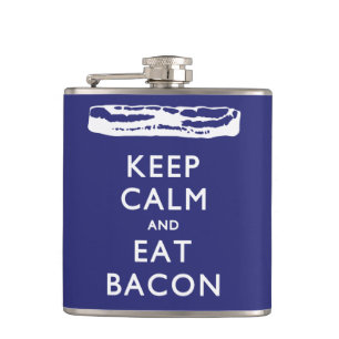 KEEP CALM AND EAT BACON HIP FLASK