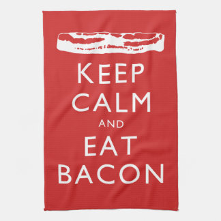 Keep Calm and Eat Bacon Tea Towel