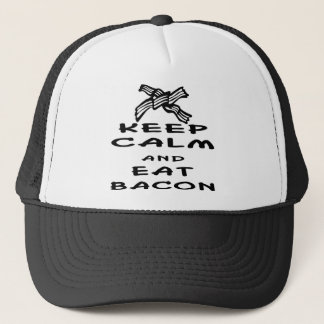Keep Calm And Eat Bacon Trucker Hat