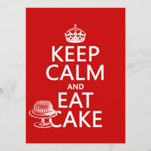 Keep Calm and Eat Cake Invitation