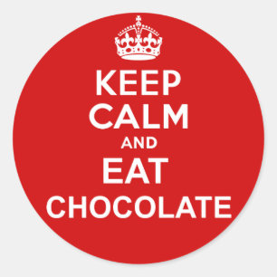 Keep Calm and Eat Chocolate Classic Round Sticker