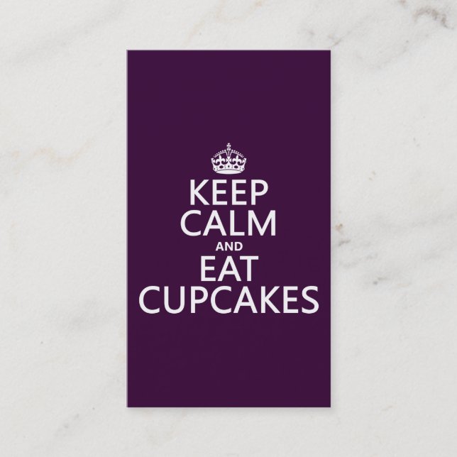 Keep Calm and Eat Cupcakes Business Card (Front)