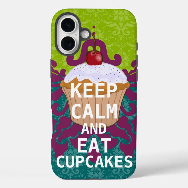 KEEP CALM AND Eat Cupcakes-change aqua any colour Case-Mate iPhone Case (Back)