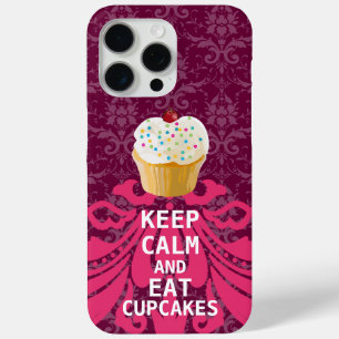 KEEP CALM AND Eat Cupcakes-change plum any colour iPhone 15 Pro Max Case