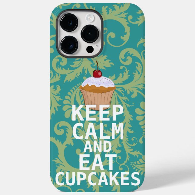 KEEP CALM AND Eat Cupcakes change teal any colour Case-Mate iPhone Case (Back)