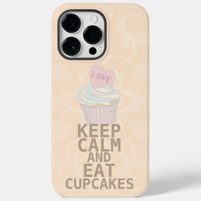 KEEP CALM AND Eat Cupcakes change teal any colour Case-Mate iPhone Case (Back)