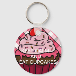 Keep calm and eat cupcakes key ring