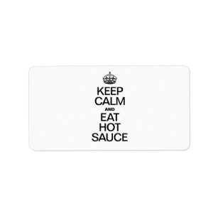 KEEP CALM AND EAT HOT SAUCE LABEL