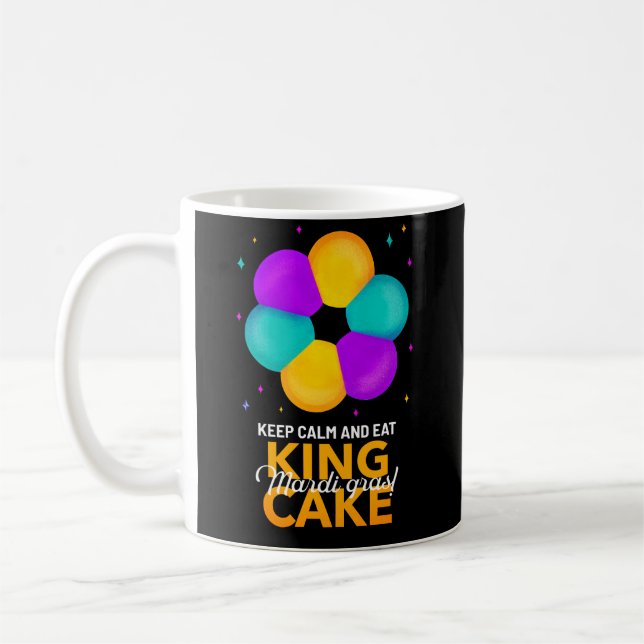 Keep Calm and Eat King Cake Mardi Gras Mug (Left)