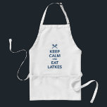 Keep Calm and Eat Latkes Standard Apron<br><div class="desc">A bit off-beat but perfect for Chanukah,  "Keep Calm and Eat Latkes" is a fun parody of the classic Keep Calm" posters.</div>