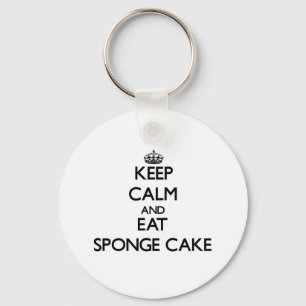 Keep calm and eat Sponge Cake Key Ring