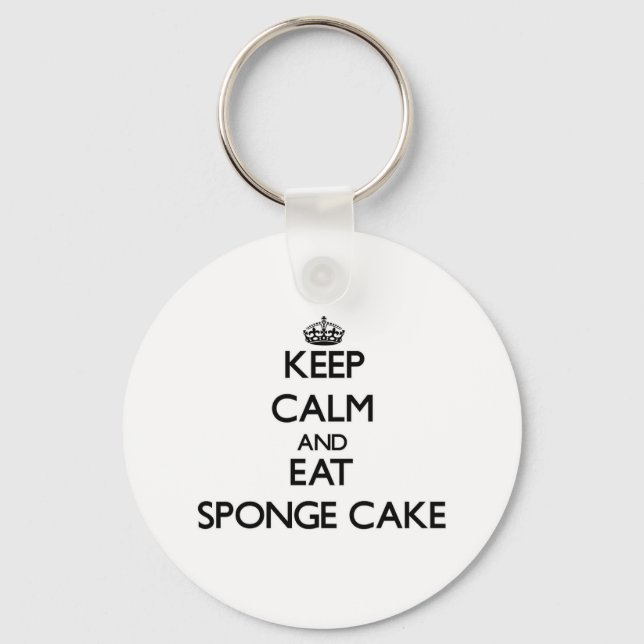 Keep calm and eat Sponge Cake Key Ring (Front)