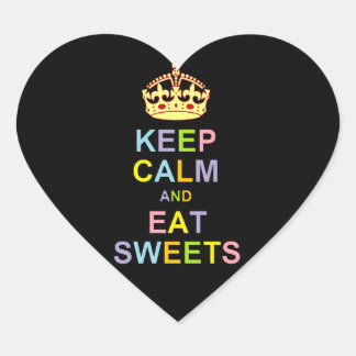 Keep Calm and Eat Sweets Heart Sticker