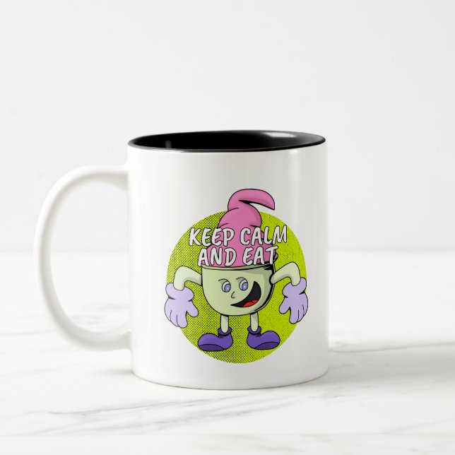 Keep Calm and Eat Two-Tone Coffee Mug (Left)