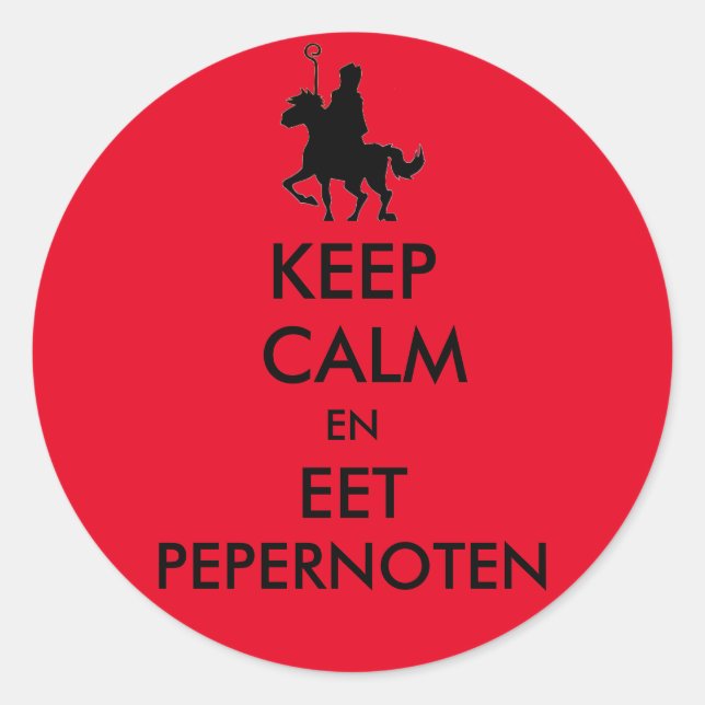 Keep Calm and Eet Pepernuts Sticker (Front)