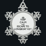 Keep calm and escape to Longboat Key Florida Snowflake Pewter Christmas Ornament<br><div class="desc">Use the search tool at my store to find other Longboat Key merchandise. Keep calm and escape to Longboat Key Florida products available on tshirts, sweatshirts, kids shirts, infant onsies, stickers, magnets, and much more Longboat Key clothing fully customisable to your specifications. If you like what you see, please link...</div>