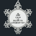 Keep calm and escape to Longboat Key Florida Snowflake Pewter Christmas Ornament<br><div class="desc">Use the search tool at my store to find other Longboat Key merchandise. Keep calm and escape to Longboat Key Florida products available on tshirts, sweatshirts, kids shirts, infant onsies, stickers, magnets, and much more Longboat Key clothing fully customisable to your specifications. If you like what you see, please link...</div>