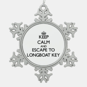 Keep calm and escape to Longboat Key Florida Snowflake Pewter Christmas Ornament