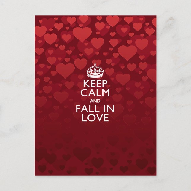 Keep Calm And Fall in Love Saying Postcard (Front)
