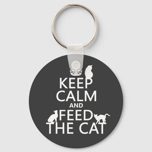 Keep Calm and Feed The Cat Key Ring (Front)