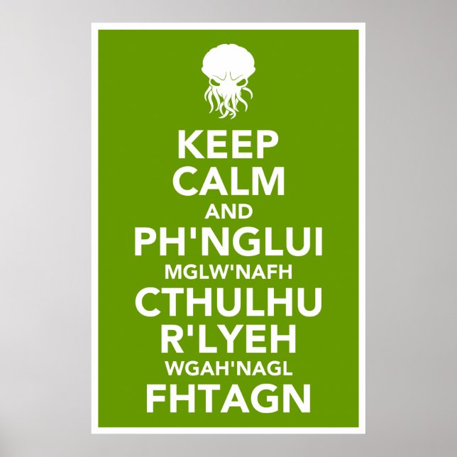 Keep Calm and Fhtagn Poster (Front)