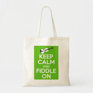 Keep Calm and Fiddle on (Green) Tote Bag