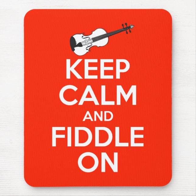 Keep Calm and Fiddle On Red Mouse Pad (Front)