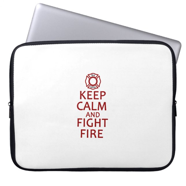 Keep Calm and Fight Fire Laptop Sleeve (Front)