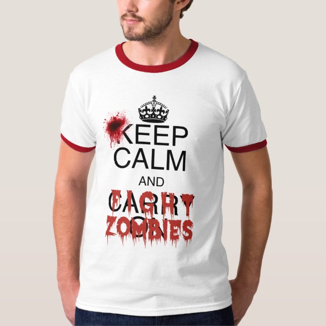 Keep Calm and Fight Zombies T-Shirt (Front)