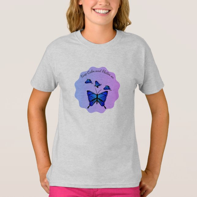Keep Calm and Flutter on T-Shirt (Front)