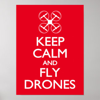 Keep Calm and Fly Drones Poster