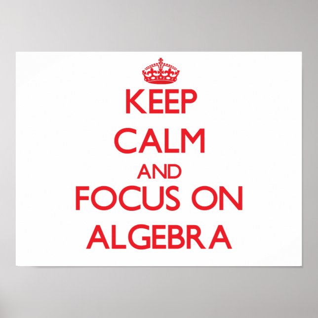 Keep calm and focus on ALGEBRA Poster (Front)