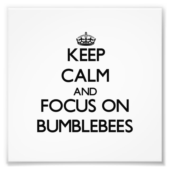 Keep Calm and focus on Bumblebees Photo Print (Front)