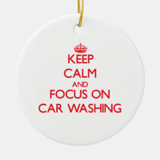 Keep calm and focus on Car Washing Ceramic Tree Decoration