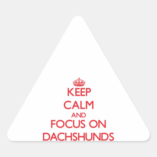 Keep Calm and focus on Dachshunds Triangle Sticker (Front)