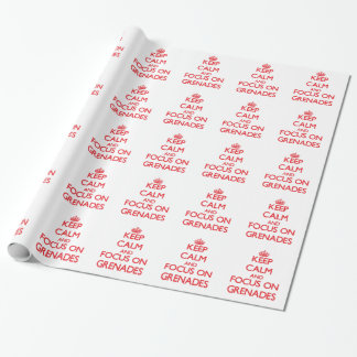 Keep Calm and focus on Grenades Wrapping Paper