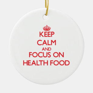 Keep Calm and focus on Health Food Ceramic Tree Decoration