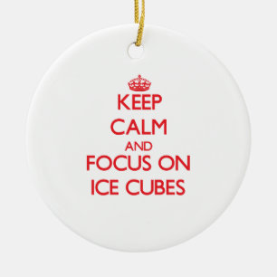 Keep Calm and focus on Ice Cubes Ceramic Tree Decoration