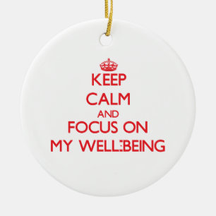 Keep Calm and focus on My Well-Being Ceramic Tree Decoration