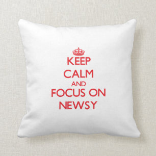 Keep Calm and focus on Newsy Cushion