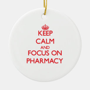 Keep Calm and focus on Pharmacy Ceramic Tree Decoration