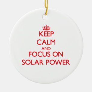 Keep Calm and focus on Solar Power Ceramic Tree Decoration